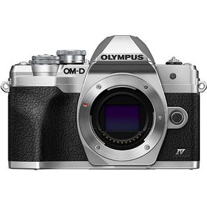 Olympus Olympus OM-D E-M10 Mark IV Micro-Four-Thirds-Systeemcamera, 20 MP Sensor, 5-Assige Beeldstabilisatie, Selfie LCD-Scherm, Elektronische Zoeker, 4K-Video, Krachtige AF, WiFi, Zilver