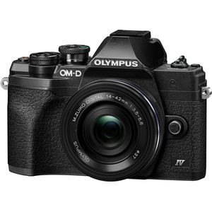 Olympus OM-D E-M10 Mark IV Micro Four-Thirds-systeemcamera, 20 MP sensor, 5-assige beeldstabilisatie, krachtige AF, Wi-Fi, zwart incl. M.Zuiko Digital ED 14-42mm F3.5-5.6 EZ Pancake zwart