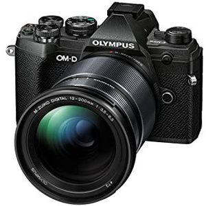 Olympus OM-D E-M5 Mark III zwart, 20 MP sensor 4K, 5-assige beeldstabilisatie, fasedetectie AF - kit met 12-200 mm F.3.5-6.3 lens