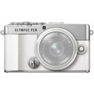 Olympus Micro Four Thirds Olympus Pen E-P7 camera, 20 MP sensor, 5-assige beeldstabilisatie, kantelbaar HD-lcd-display, 4K-video, wifi, kleur- en monochrome profielbediening, wit