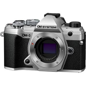 OM SYSTEM OM-5 Micro System Camera, vier derde, 20MP Live MOS-sensor, verbeterde 5-assige beeldstabilisatie, IP53, draagbaar fotograferen met hoge resolutie, zilver