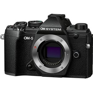 Micro Four Thirds OM SYSTEM OM-5 camera, 20 megapixel Live MOS-sensor, geoptimaliseerde 5-assige beeldstabilisatie, IP53, handheld High Res Shot, zwart