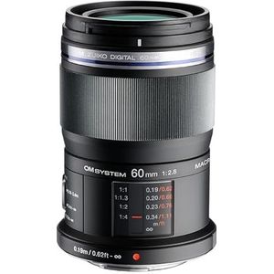 OM SYSTEM M.Zuiko Digital ED 60mm F2.8 objectief, standaardzoom, geschikt voor alle MFT-camera's (Olympus OM-D & PEN-modellen, Panasonic G-serie), zwart