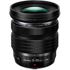 M.Zuiko Digital ED 8-25mm F4.0 PRO lens, groothoekzoom, geschikt voor alle Micro Four Thirds System-camera's (OM SYSTEM/Olympus OM-D- en PEN-modellen, Panasonic G-Series), zwart