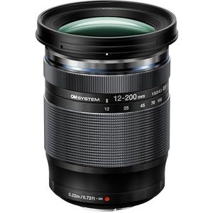 OM SYSTEM M.Zuiko Digital ED 12-200 mm F3.5-6.3 lens incl. zonnekap, universele zoom, geschikt voor alle MFT-camera's (Olympus OM-D & Pen modellen, Panasonic G-serie), zwart