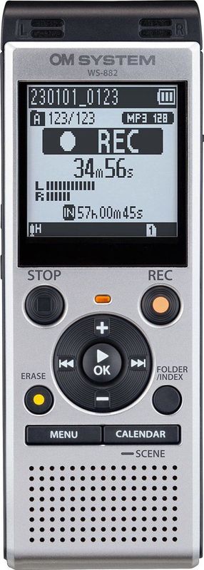OM System WS-882 Digitaal Dicteerapparaat Opnameduur (max.) 1040 H Zilver