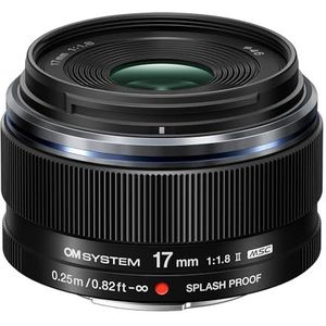 OM System - M.Zuiko Digital ED 17mm F/1.8 II - Objectief - Zwart - Metaal