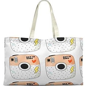 Bonamaison tas, boodschappentas, opvouwbaar, canvas tas met lange handgrepen, afmetingen: 50 x 40 cm