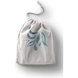 Bonamaison Bedrukte katoenen tassen met trekkoord, boodschappentas, herbruikbaar, milieuvriendelijk, opvouwbaar, maat: 40 x 50 cm
