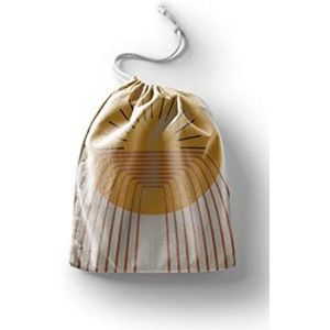 Bonamaison Katoenen zak met trekkoord, boodschappentas, herbruikbaar, milieuvriendelijk, opvouwbaar, maat: 40 x 50 cm, meerkleurig, zakken met trekkoord, Meerkleurig, Zak met trekkoord