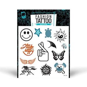 Flash tatoeages, tijdelijke tatoeages voor mannen en vrouwen, namaaktatoeages voor kinderen, eenvoudig te gebruiken en te verwijderen (15 x 16 cm), ontworpen en geproduceerd in Turkije