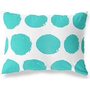 BonaMaison Turquoise-wit kussensloop voor bed, auto, bank, huis, woonkamer, slaapkamer, woondecoratie, 35 x 50 cm – ontworpen en vervaardigd in Turkije