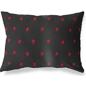 BonaMaison Rood-Zwart Decoratieve Kussensloop, Kussenhoezen Bank, Decoratieve Kussenhoesjes, Kussensloop; Sofa, Slaapkamer, Kantoor, Auto 35x50 Cm - Ontworpen en vervaardigd in Turkije