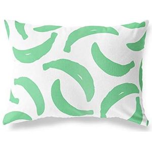 BonaMaison Petrol groen, wit, kussensloop voor bed, auto, bank, huis, woonkamer, slaapkamer, woondecoratie, 35 x 50 cm, ontworpen en vervaardigd in Turkije