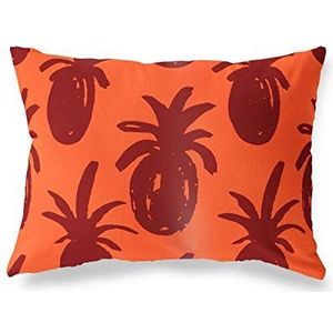 BonaMaison Orange-bordeaux kussensloop, motief: kussensloop voor bed, auto, bank, huis, woonkamer, slaapkamer, woondecoratie, 35 x 50 cm, ontworpen en vervaardigd in Turkije