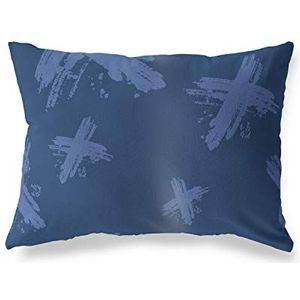 BonaMaison Blauw Decoratieve Kussensloop, Kussenhoezen Bank, Decoratieve Kussenhoesjes, Kussensloop; Sofa, Slaapkamer, Kantoor, Auto 35x50 Cm - Ontworpen en vervaardigd in Turkije