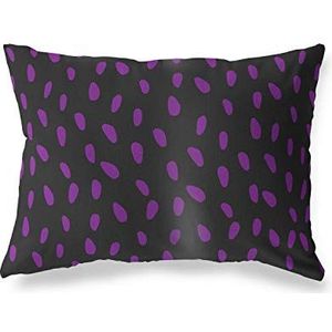 BonaMaison Paars-Zwart Decoratieve Kussensloop, Kussenhoezen Bank, Decoratieve Kussenhoesjes, Kussensloop; Sofa, Slaapkamer, Kantoor, Auto 35x50 Cm - Ontworpen en vervaardigd in Turkije