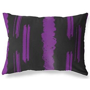 BonaMaison Paars-Zwart Decoratieve Kussensloop, Kussenhoezen Bank, Decoratieve Kussenhoesjes, Kussensloop; Sofa, Slaapkamer, Kantoor, Auto 35x50 Cm - Ontworpen en vervaardigd in Turkije