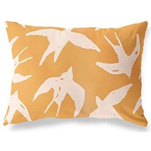 BonaMaison Orange-Blanc Cassé Housse de Coussin Motif, Taie d'oreiller pour Lit Voiture Canapé Maison Salon Chambre, Décoration D'intérieur, 45x60 Cm - Conçu et Fabriqué en Turquie