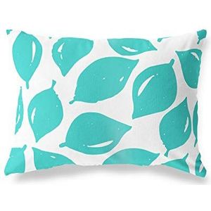 BonaMaison Turkoois-Wit Decoratieve Kussensloop, Kussenhoezen Bank, Decoratieve Kussenhoesjes, Kussensloop; Sofa, Slaapkamer, Kantoor, Auto 45x60 Cm - Ontworpen en vervaardigd in Turkije