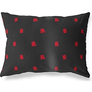 BonaMaison Rood-Zwart Decoratieve Kussensloop, Kussenhoezen Bank, Decoratieve Kussenhoesjes, Kussensloop; Sofa, Slaapkamer, Kantoor, Auto 45x60 Cm - Ontworpen en vervaardigd in Turkije