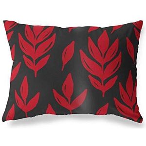 BonaMaison Red-Noir kussensloop, motief: kussensloop voor bed, auto, bank, huis, woonkamer, slaapkamer, woondecoratie, 45 x 60 cm, ontworpen en vervaardigd in Turkije
