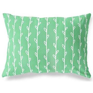 BonaMaison Petrol groen, wit, kussensloop voor bed, auto, bank, huis, woonkamer, slaapkamer, woondecoratie, 45 x 60 cm, ontworpen en vervaardigd in Turkije
