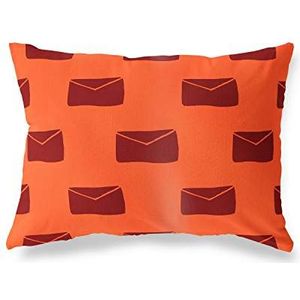 BonaMaison Orange-Bordeaux kussensloop voor bed, auto, bank, huis, woonkamer, slaapkamer, woondecoratie, 45 x 60 cm, ontworpen en vervaardigd in Turkije