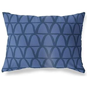 BonaMaison Bleu Housse de Coussin Motif, Taie d'oreiller pour Lit Voiture Canapé Maison Salon Chambre, Décoration D'intérieur, 45x60 Cm - Conçu et Fabriqué en Turquie