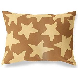 BonaMaison Gekleurde bruine kussenhoes met motief, kussensloop voor bed, auto, bank, huis, woonkamer, slaapkamer, woondecoratie, 45 x 60 cm – ontworpen en vervaardigd in Turkije