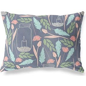 BonaMaison Willekeurig patroon kussensloop, kussensloop voor bed, auto, bank, huis, woonkamer, slaapkamer, woondecoratie, 45 x 60 cm, ontworpen en geproduceerd in Turkije