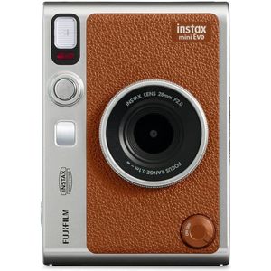 instax Mini Evo Bruin Camera en printer met 2,7 inch LCD-display, 10 lenseffecten en 10 filmeffecten