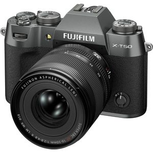 Fujifilm X-T50 - Systeemcamera - Charcoal Silver - Inclusief XF16-50mm lens