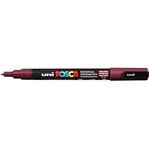 Verfstift Posca PC3M F wijnrood | 6 stuks