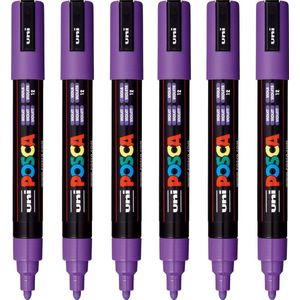 Verfstift posca pc5m m paars | 6 stuks