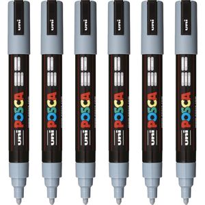 Verfstift Posca PC5M M grijs | 6 stuks