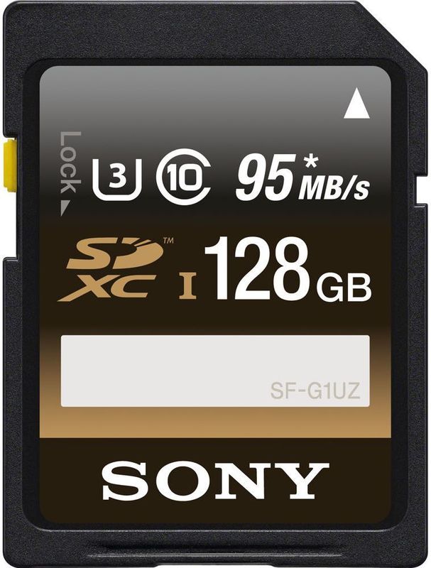 Sony Sf-G1uz (128 GB, SDXC, U3, UHS-I), Geheugenkaart, Zwart