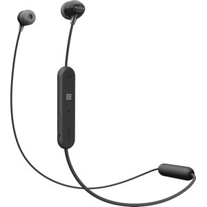 Sony WI-C300 draadloze in-ear hoofdtelefoon (nekbanddesign, Bluetooth, NFC, headset met microfoon voor telefoon en pc/laptop, tot 8 uur batterijduur, voice assistent zwart