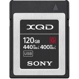 Sony 120 GB 128 GB pre formaat 5x TOUGH XQD Flash-geheugenkaart - Hoge snelheid G-serie Lees 440 MB/s en schrijf 400 MB/s - QDG120F