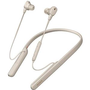 Sony WI-1000XM2 draadloze Bluetooth Hi-Res in-ear hoofdtelefoon (ruisonderdrukking, headset, handsfree, Amazon Alexa, 10 uur batterij, nekband-stijl, headset met microfoon voor telefoon en pc) zilver