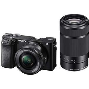 Sony α 6100 + 16-50mm + 55-210mm MILC 24,2 MP CMOS 6000 x 40000 Pixels Zwart