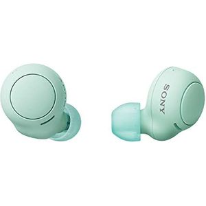 Sony WF-C500 Bluetooth-hoofdtelefoon, draadloos, batterijduur tot 20 uur met oplaadbox, compatibel met spraakassistenten, geïntegreerde microfoon, handsfree, stabiele bluetooth-verbinding, groen
