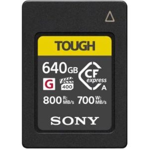 Sony CFexpress Type A (CFexpress type A, 640 GB), Geheugenkaart, Geel, Zwart