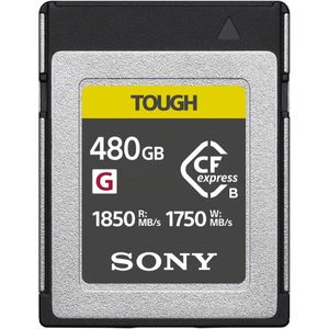 Sony CEB-G480T Compact Flash Express Tough geheugenkaart met 480 GB, schrijven met 1750 MB/s, perfect voor RAW-opnames en 4K video's met hoge bitsnelheid