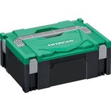 HIKOKI HSC II transportkoffer (universele opslag en transport van accessoires en gereedschap, stapelbaar, groen-zwart, inclusief schuimrubberen inzetstukken, 295x395x158mm)