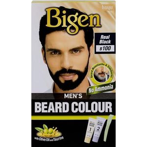 Bigen Beard Colour for Men, Levert geen vlekken, Bedek grijze baard in 10 min, Geen ammoniak - 100 Echte Zwart