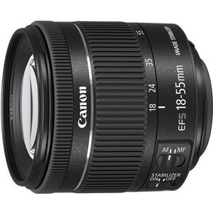 Canon EF-S 18-55mm F4.0-5.6 is STM lens (58mm filterdraad) zwart