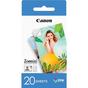 Canon Zoemini 2x3"" ZINK-fotopapier | Verpakking van 20 vellen | Printen zonder inkt | Water- en scheurbestendig met zelfklevende achterkant | Compatibel met alle Canon Zoemini-producten