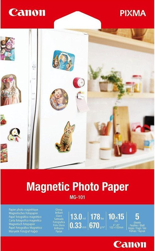 Fotopapier canon mg-101 magnetisch 10x15cm | Pak a 5 vel