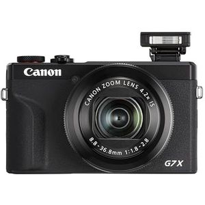 Canon PowerShot G7 X Mark III Digitale camera (20,1 MP, 4,2x optische zoom, inklapbaar 3-inch touchscreen, DIGIC 8, 4K, full-hd, wifi, bluetooth, automatische sluitertijd, diafragmavoorkeuze), zwart